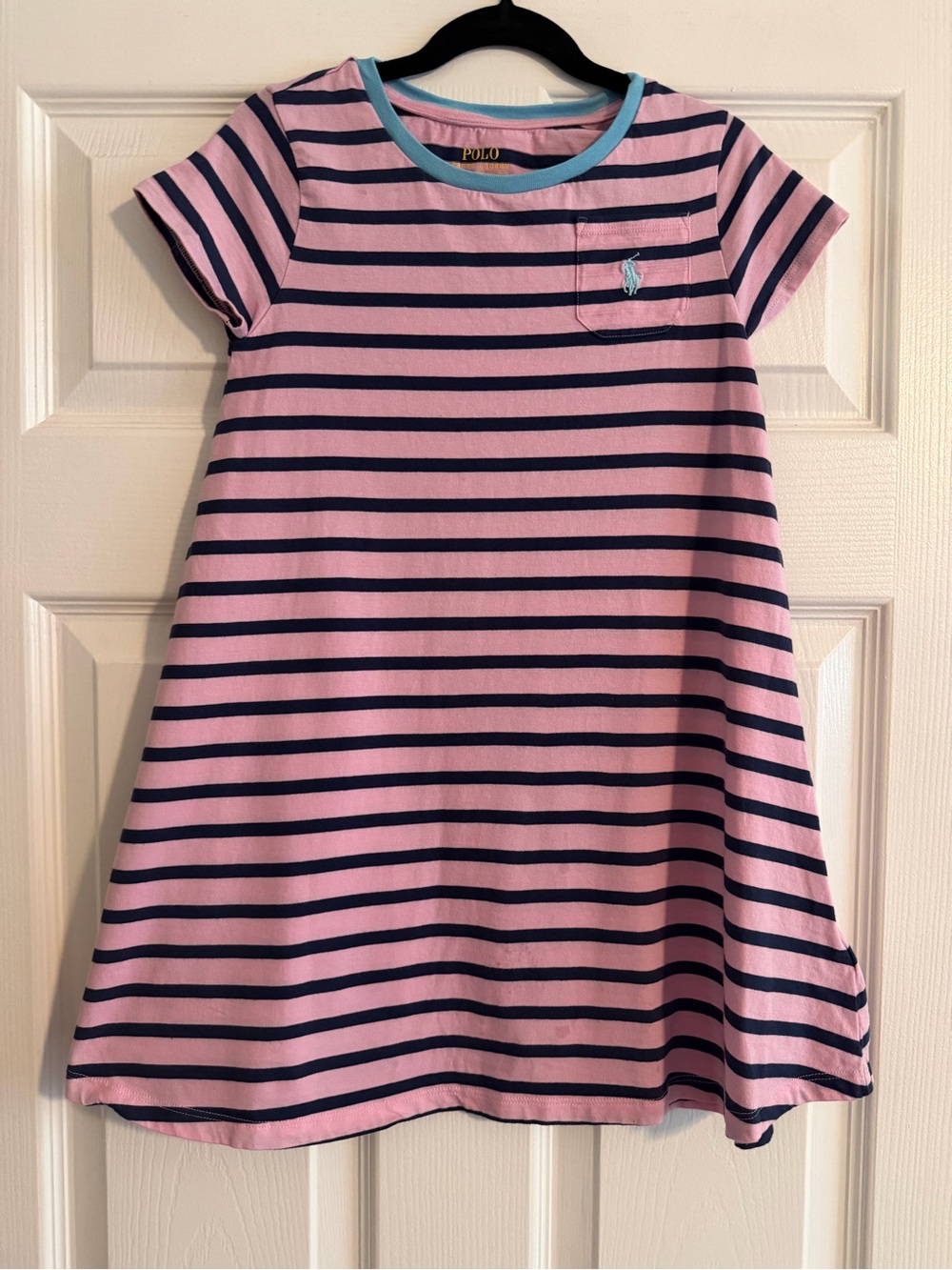 Polo by Ralph Lauren Pink & Navy Stripe Kids Dress size S (7)